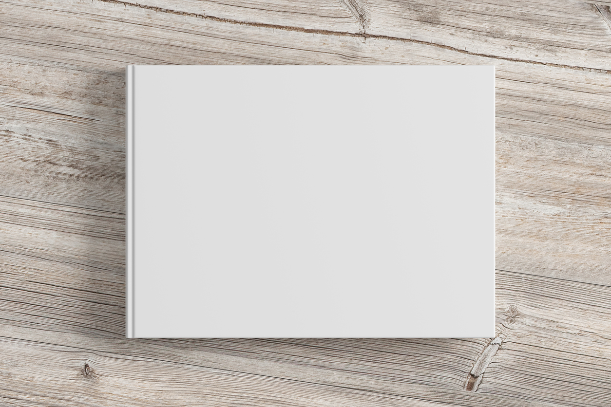 Blank book cover isolated on background